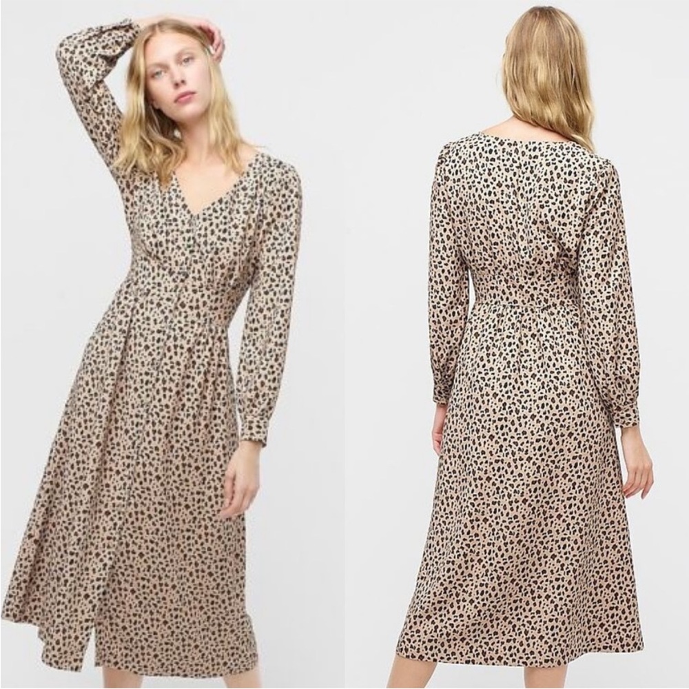J. Crew Leopard Print Midi Dress